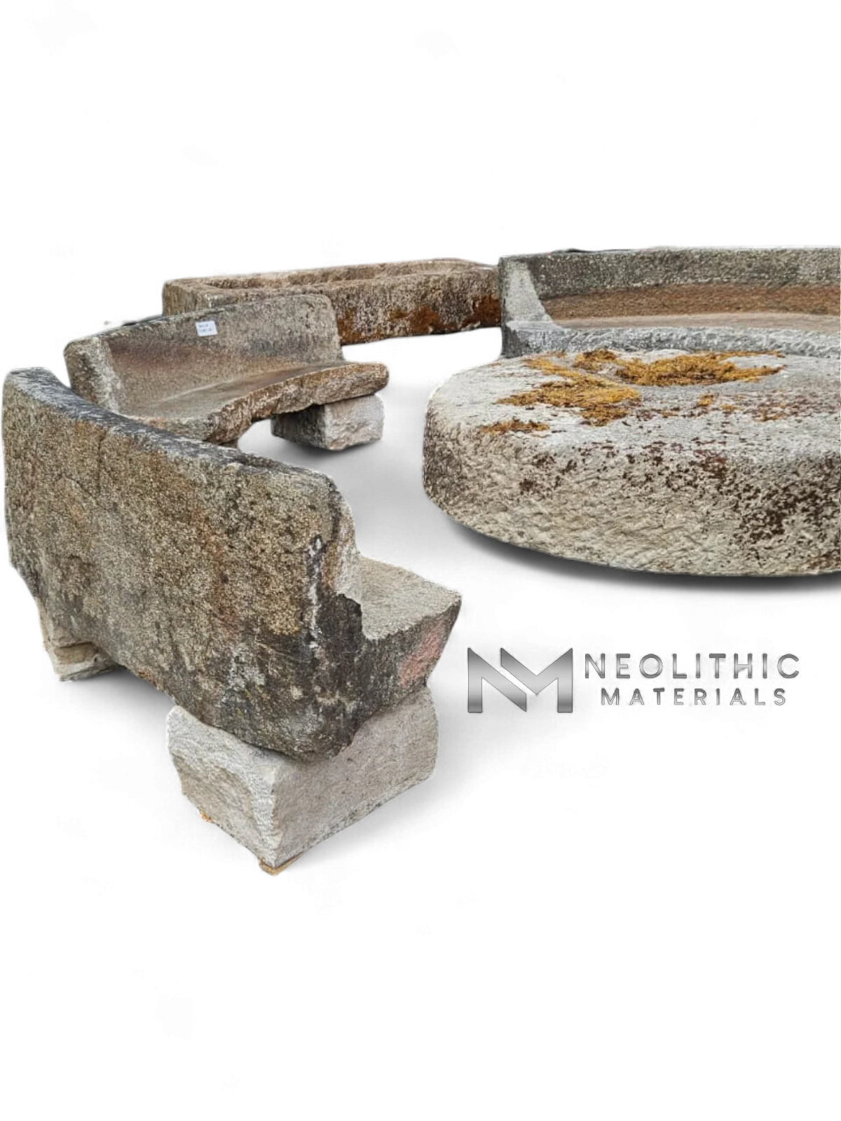 French Antique Granite Stone Mill used as Bench - Image 4